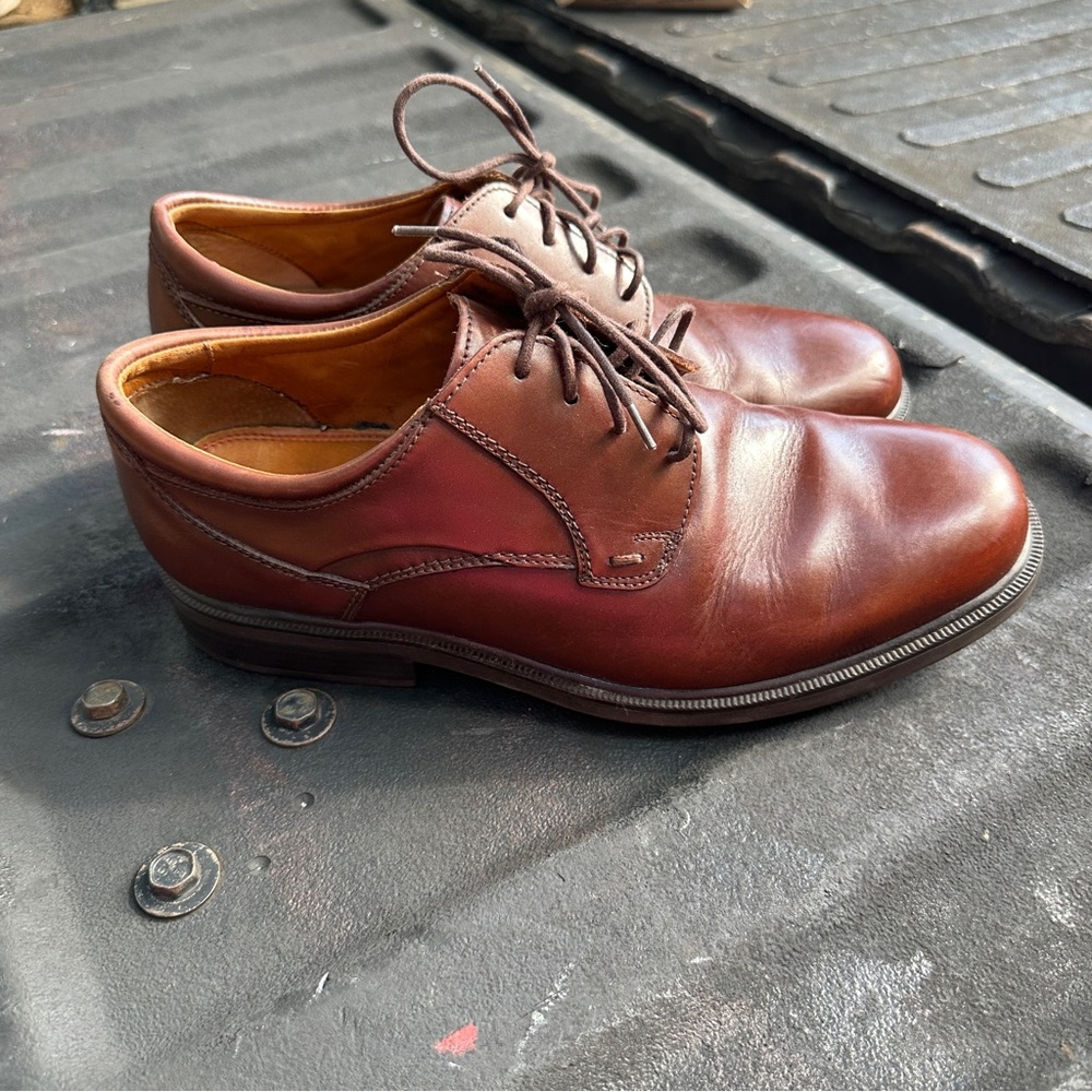 Bass Flex‎ Longstreet Brown Leather Lace Up Oxford Shoes 610404A Mens Size 9M